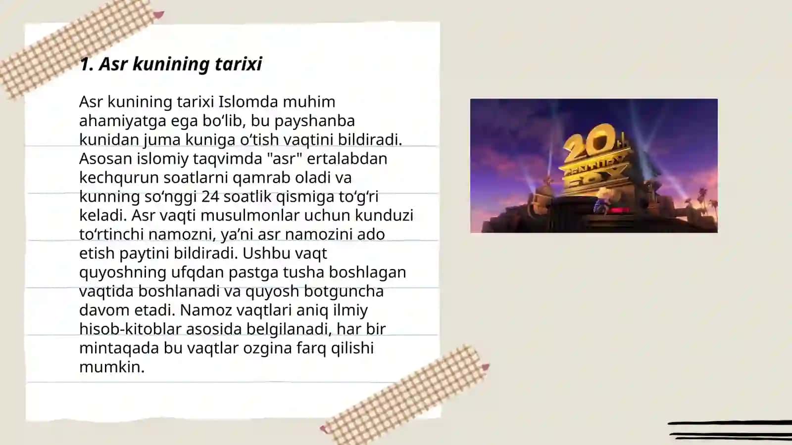 Asr kunining tarixi 3