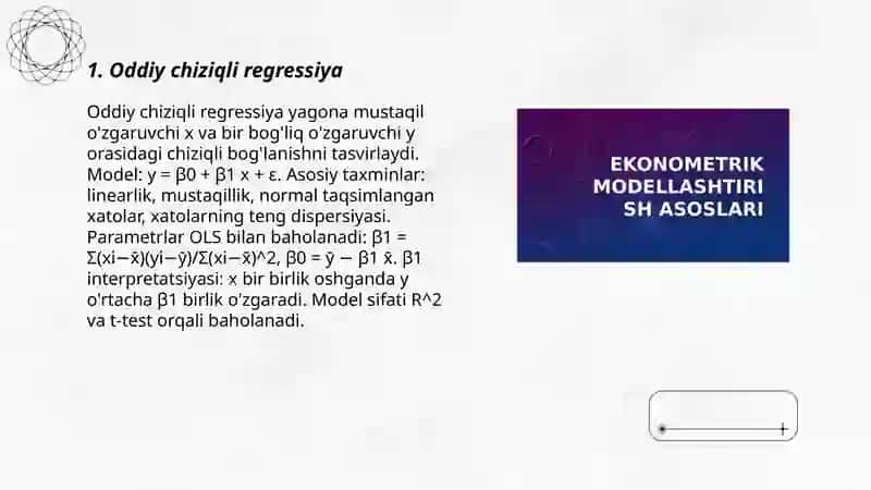 Ekonometrik modellashtirish turlari 3