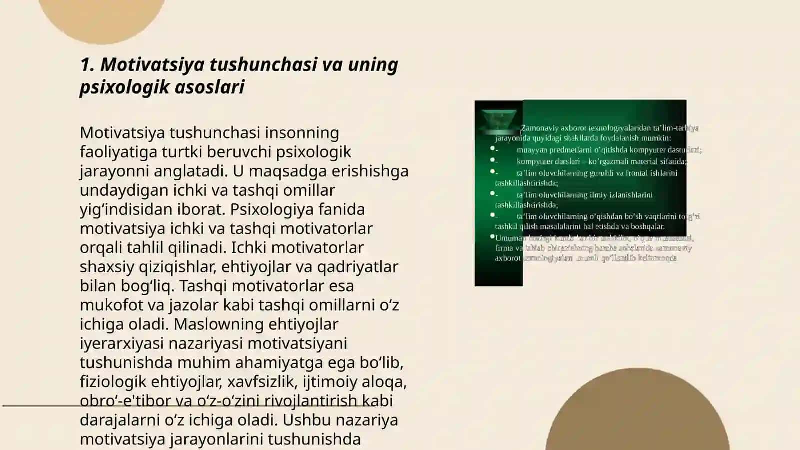 Shaxs motivatsiyasini eksperimental psixologiyada tadqiq etish 3