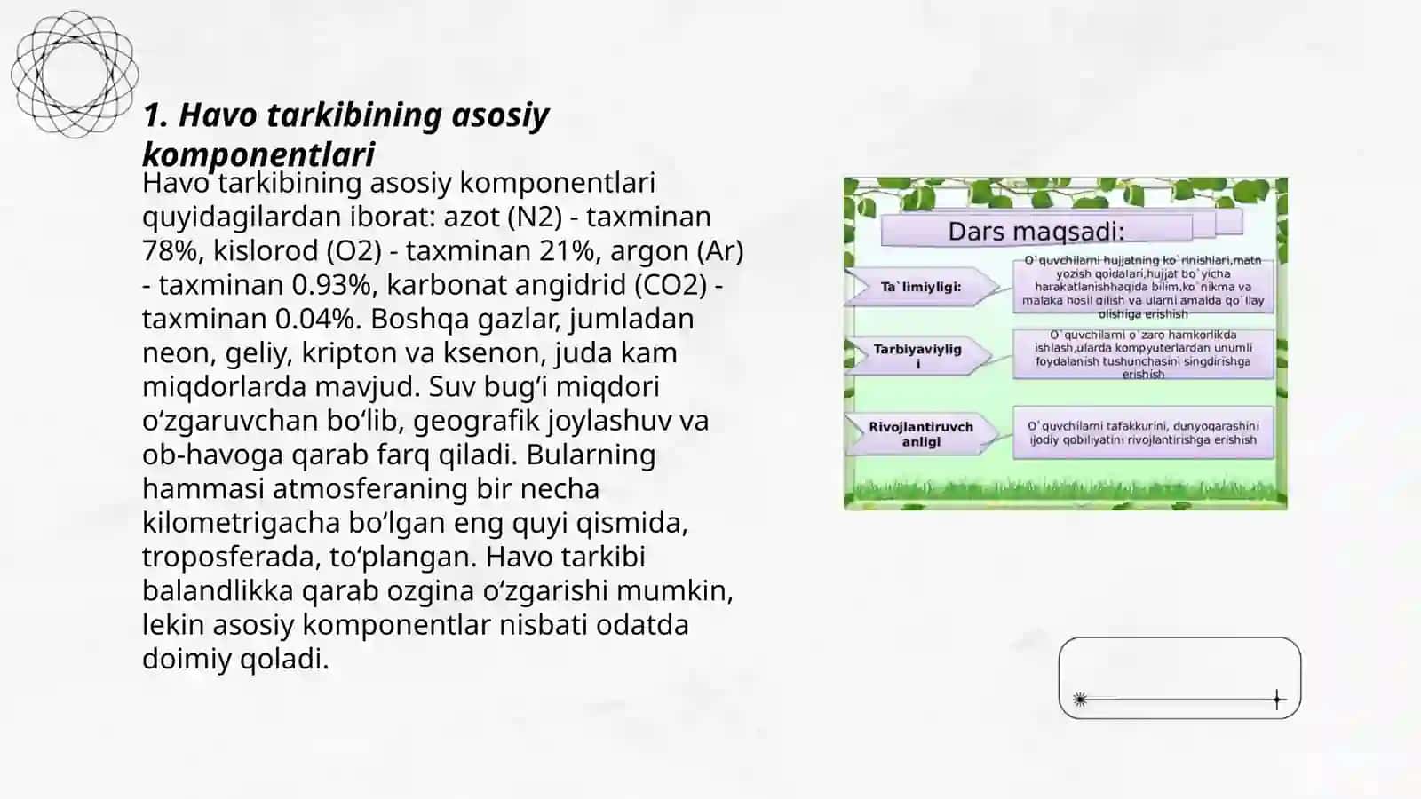 Havo tarkibi va uning gigiyenik ahamiyati 3