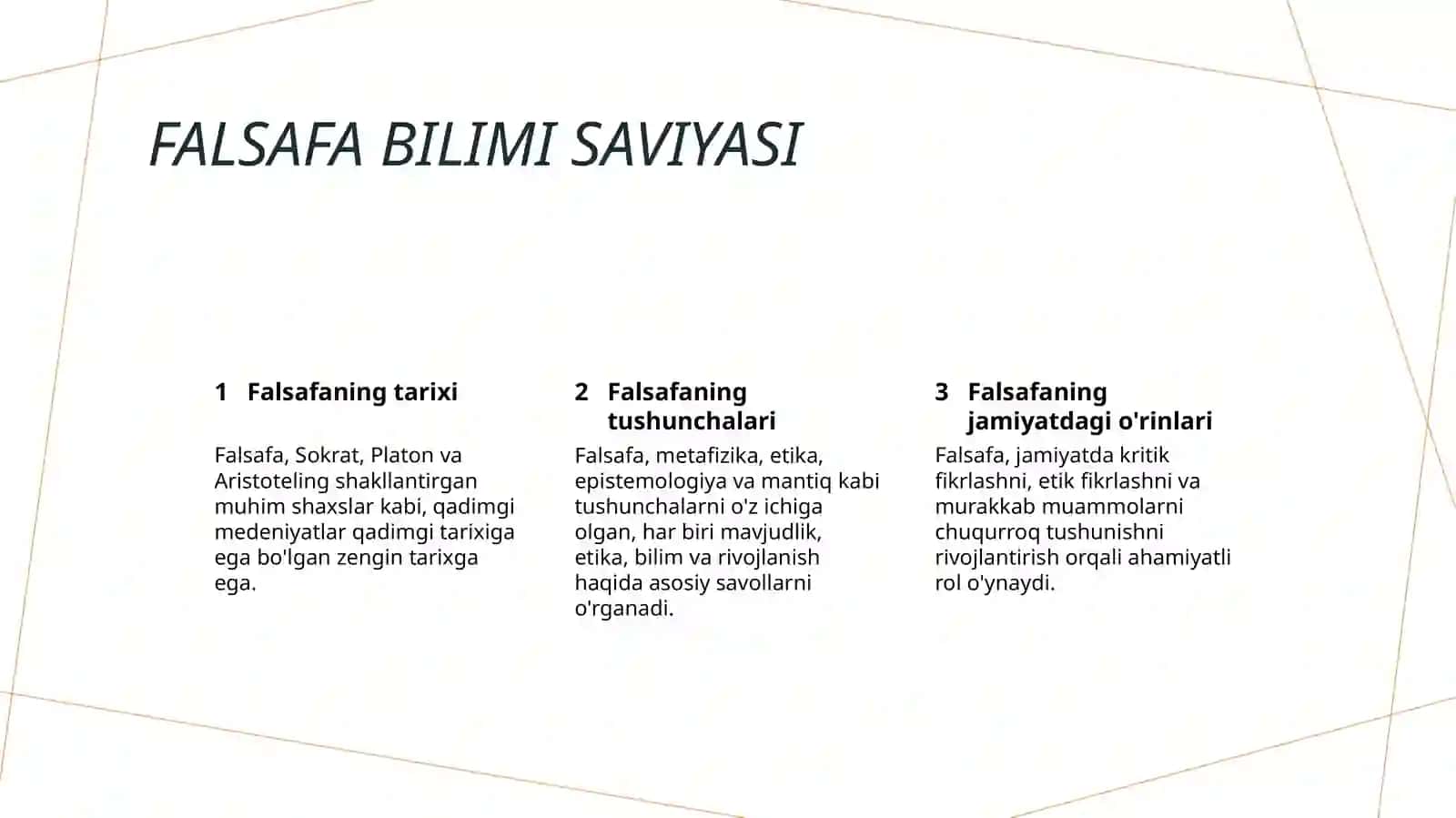Bilish mezonlari va uning adekvatligi 3
