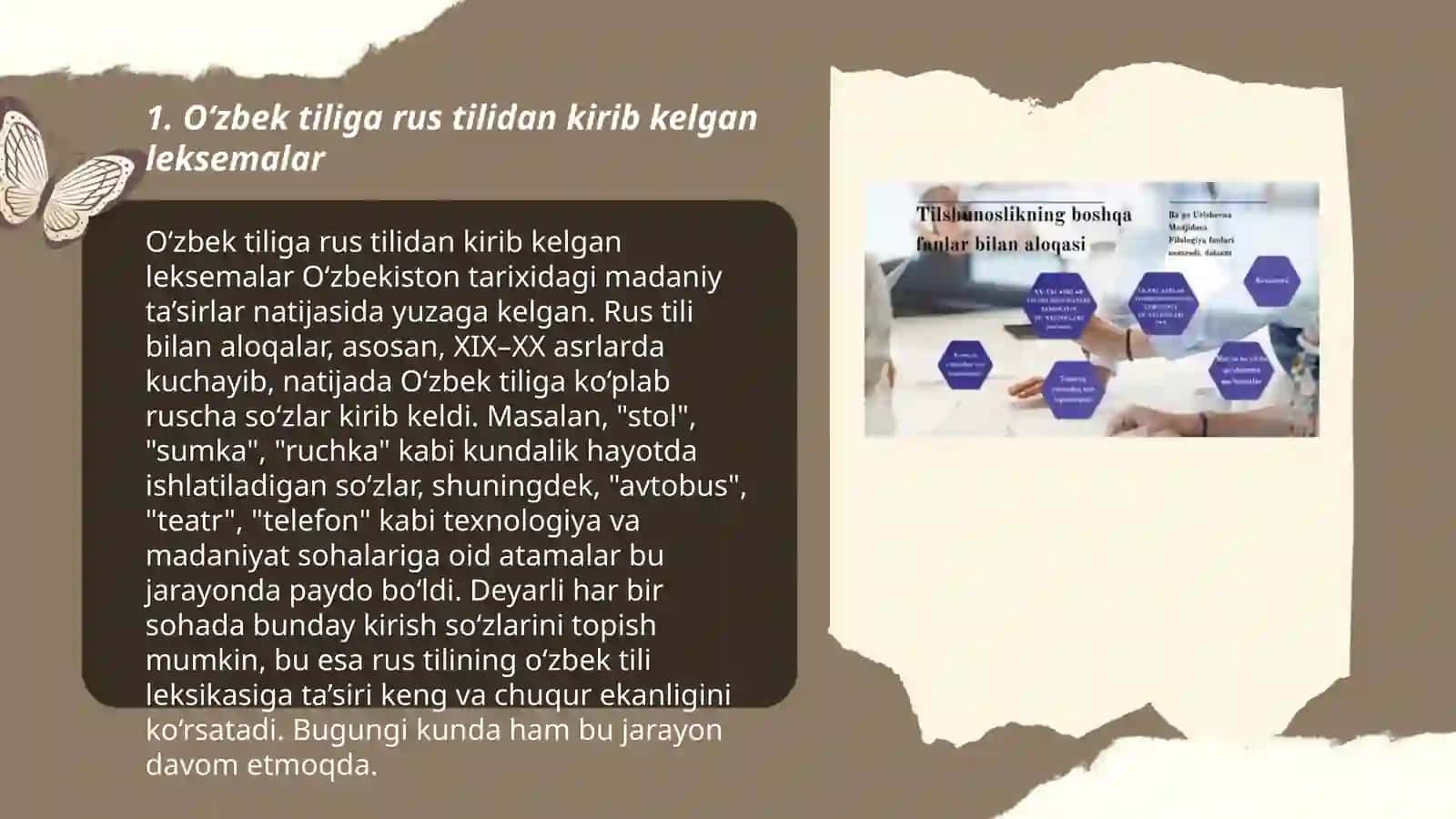 O‘zbek tiliga rus tilidan kirib kelgan leksemalar 3