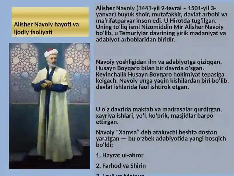 ALISHER NAVOIY ASARLARIDA KOMIL INSON G’OYASI 3