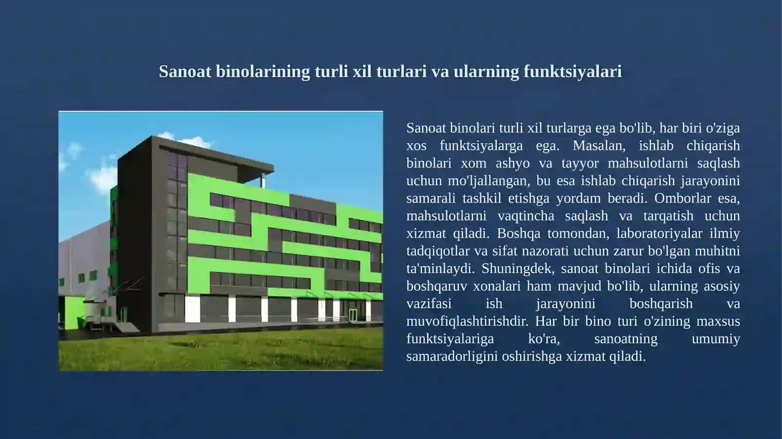 Sanoat binolarining konstruksiyalari. 3
