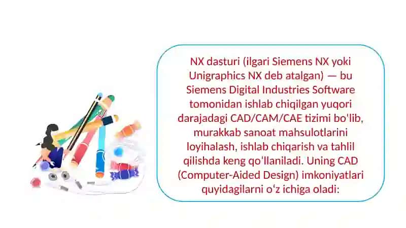 NX dasturi CAD imkoniyatlari 3