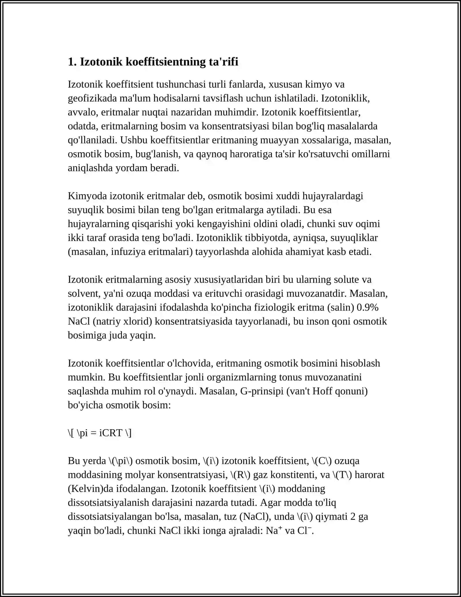 IZATONIK KOEFFITSENT 3