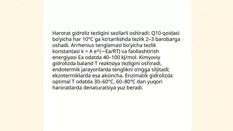 Gidrolizga tasir etuvchi omillar 3