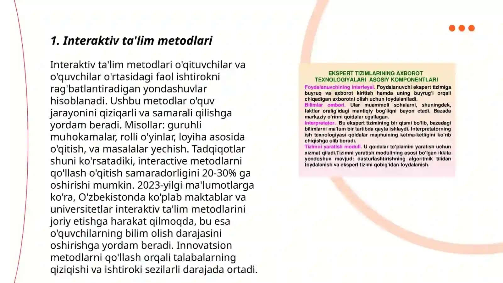 Texnologiya darslarini tashkil qilish shakllari 3