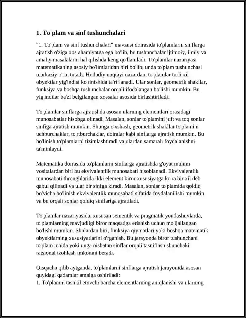 TO'PLAMLARNI SINFLARGA AJRATISH 3
