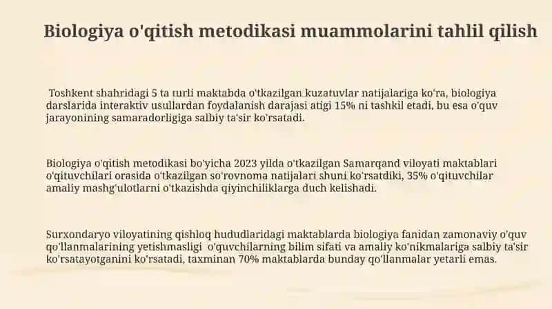 Biologiya o'qitish metodikasi 3