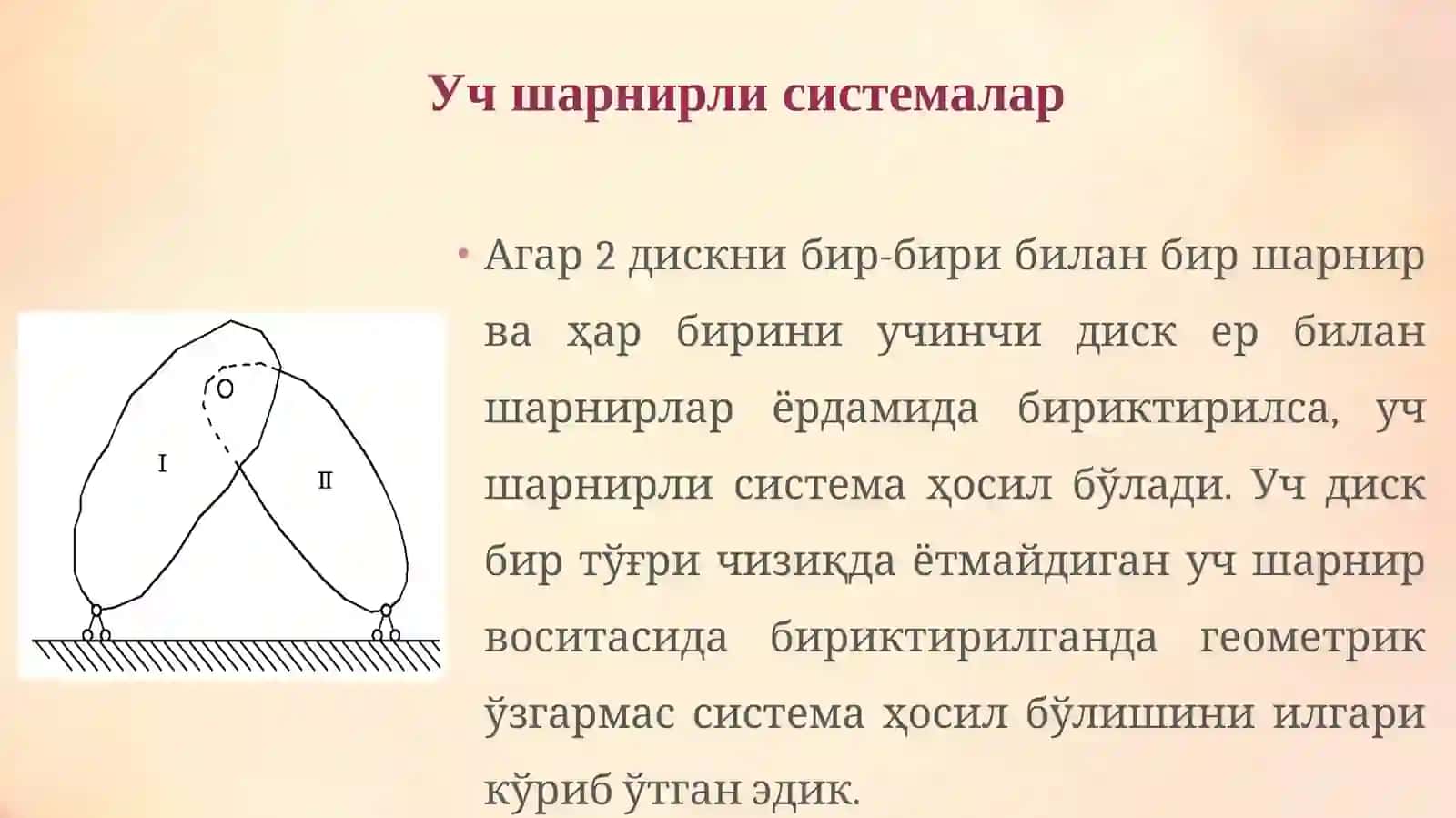 Уч шарнирли системалар 3