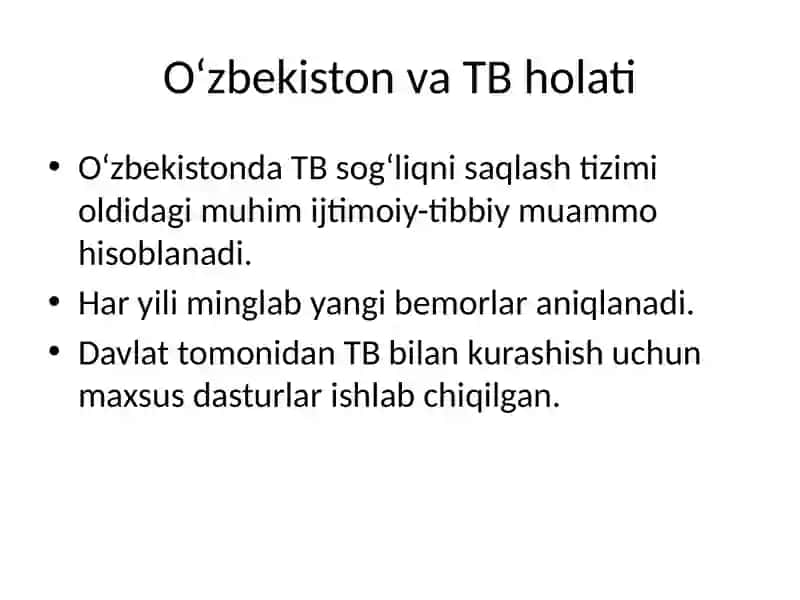 Tuberkulyozga qarshi kurashishning milliy dasturi 3