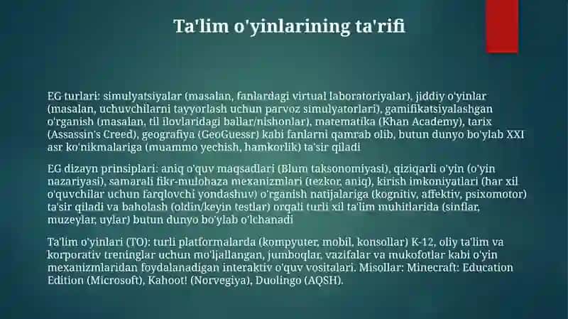 Pedagogik o'yinlar va ularning turlari 3