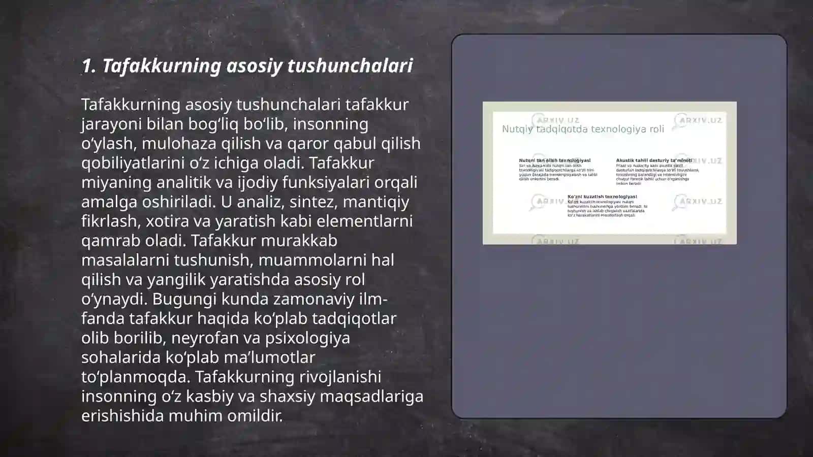 Tafakkur va nutqning psixologik tasnifi 3