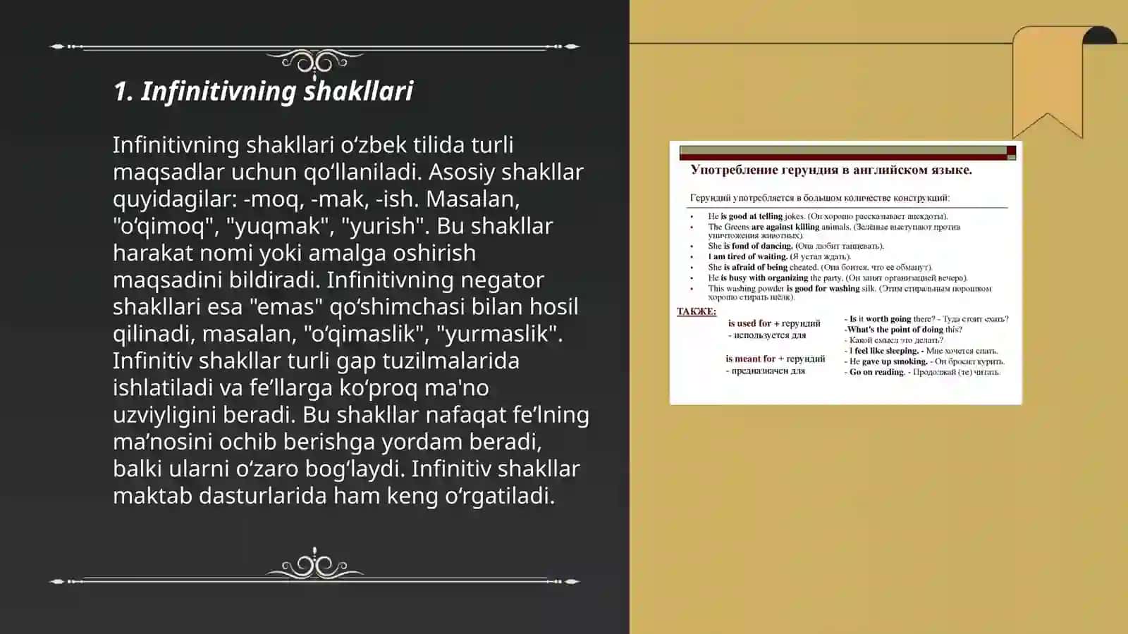 Infinitive va gerund mavzusi 3