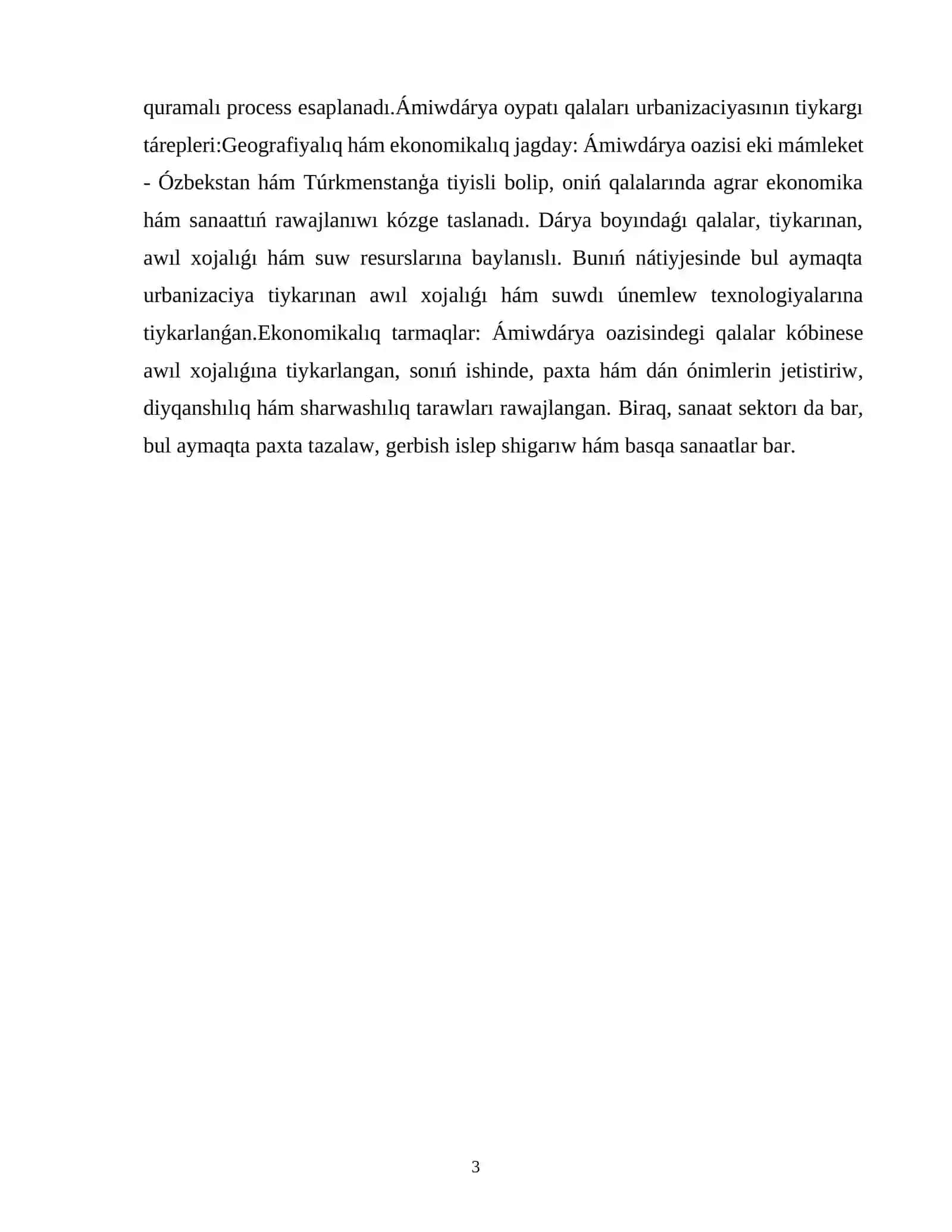 Ámiwdárya oazisi qalalari urnabizatsiyasi 3