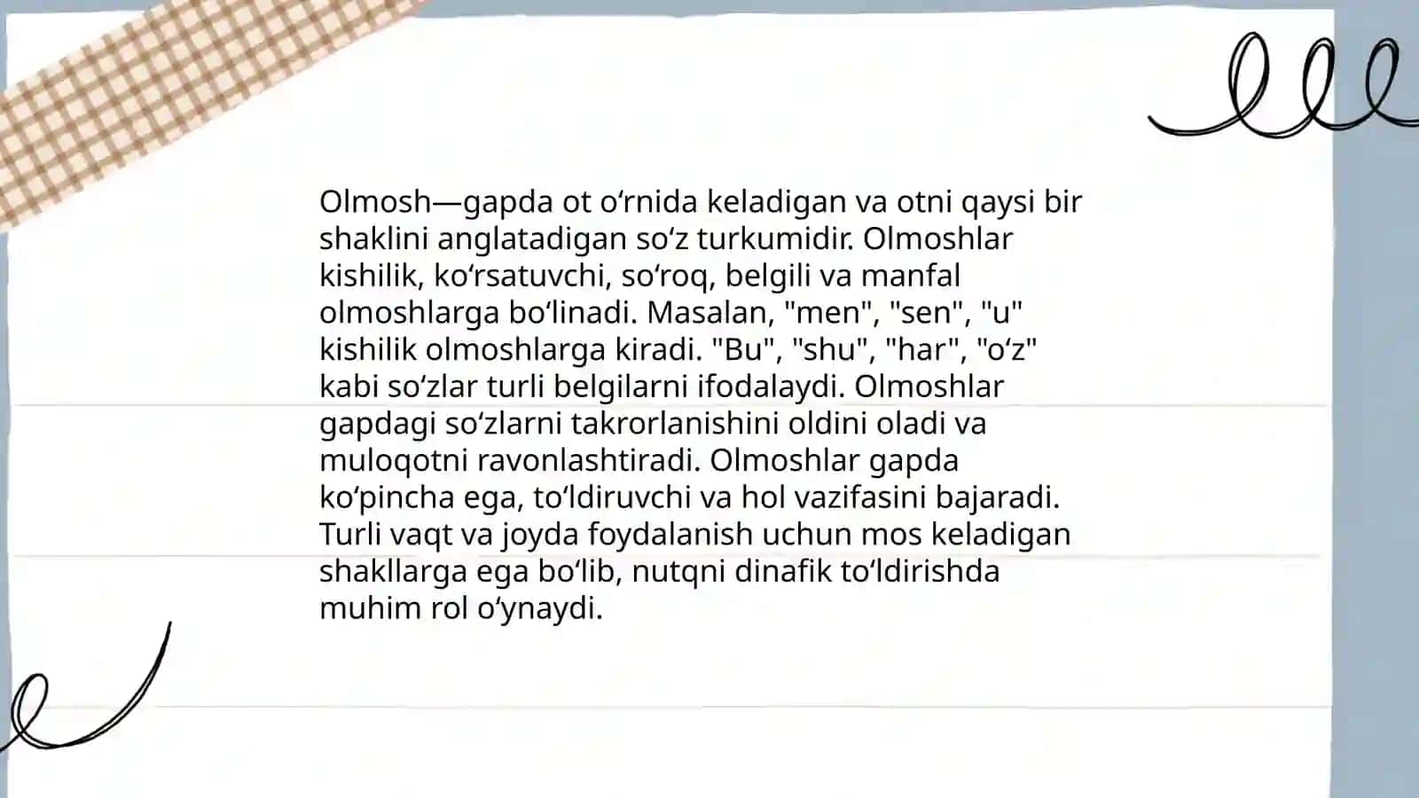 Olmosh soʻz turkumi 3