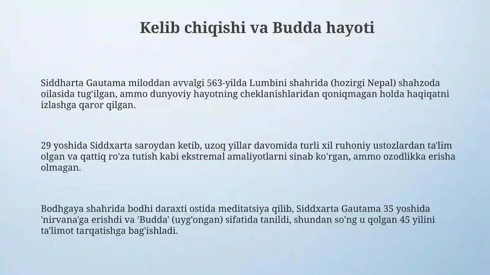 Buddizm dini tarixi va asosiy gʻoyalari 3