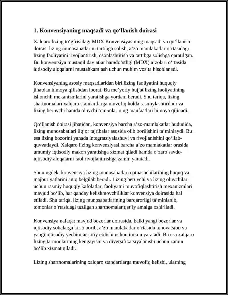 XALQARO LIZING TOʻGʻRISIDAGI MDX KONVENSIYASI 3
