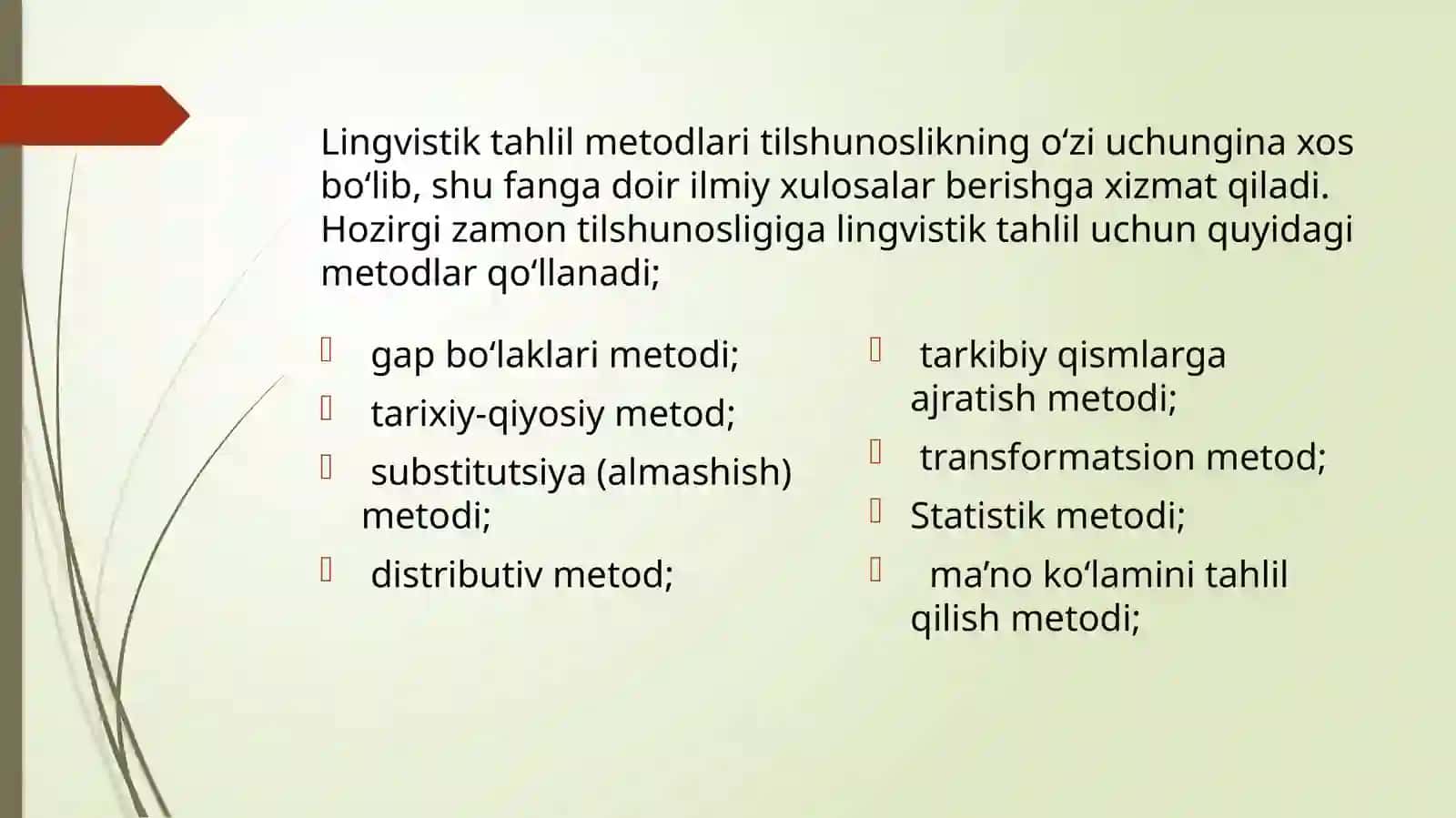 Lingvistik tahlil metodlari 3