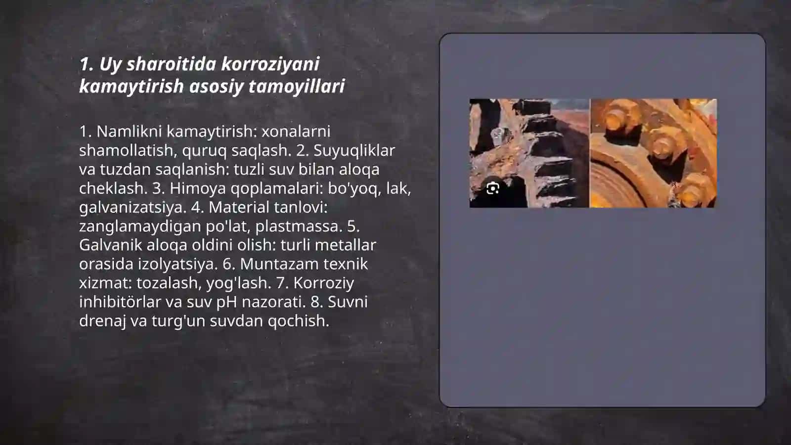 Uy sharoitida korroziyani kamaytirish 3