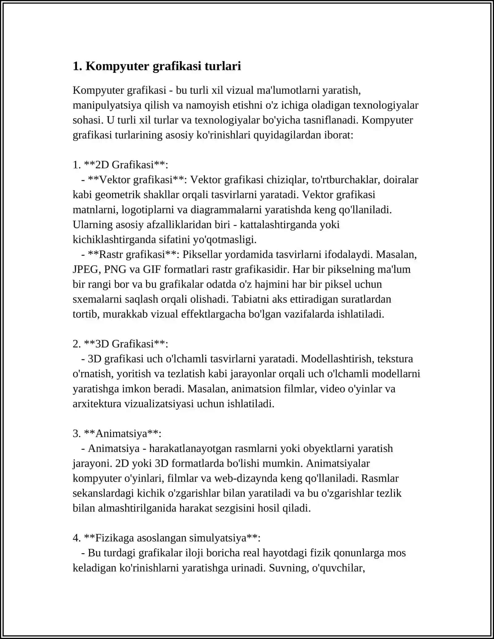 KOMPYUTER GRAFIKASINING DASTURIY TA'MINOTI 3