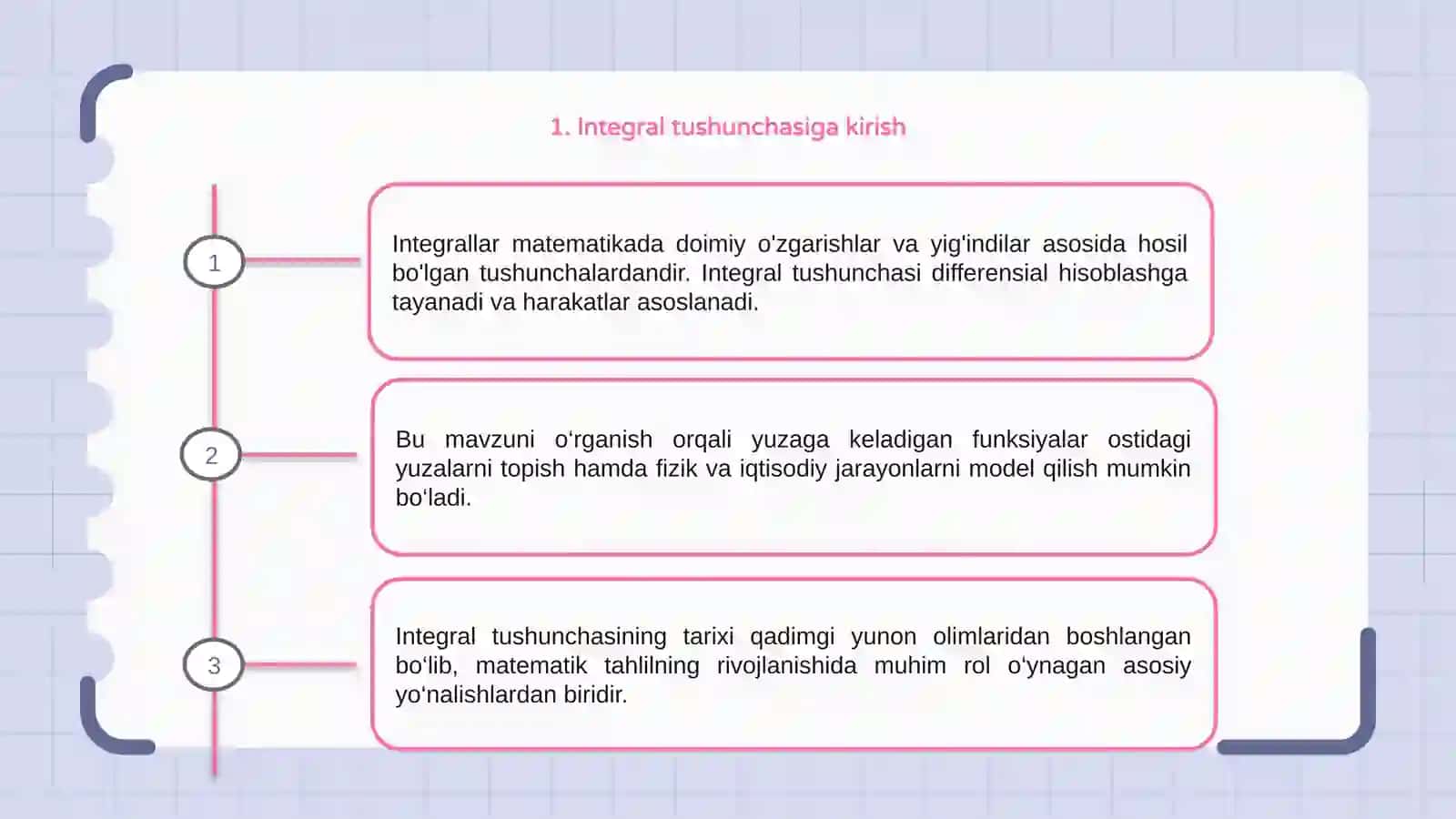 Integralning boshlangʻich tushunchalar 3