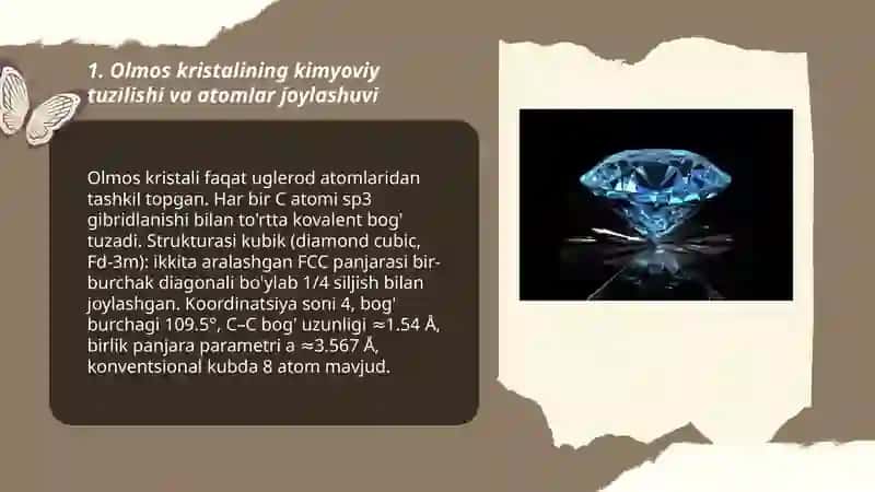 Olmos kristali haqida 3
