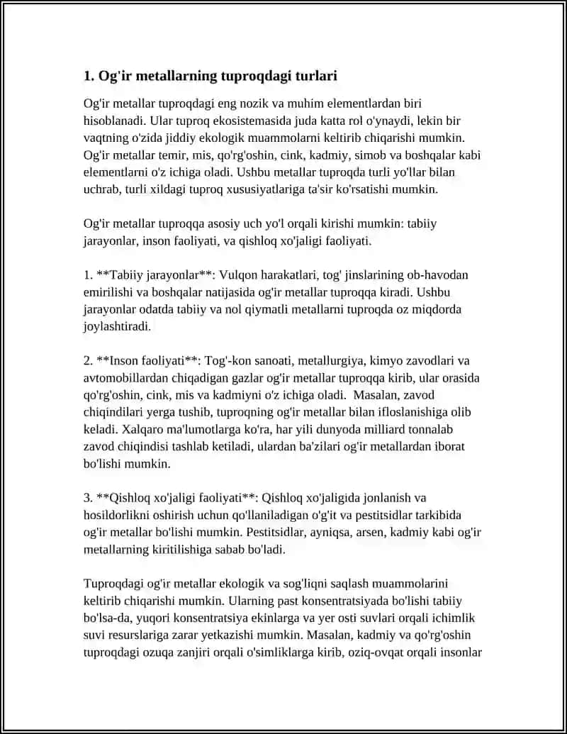 Tuproqning Og'ir Metallar Bilan Ifloslanishi 3