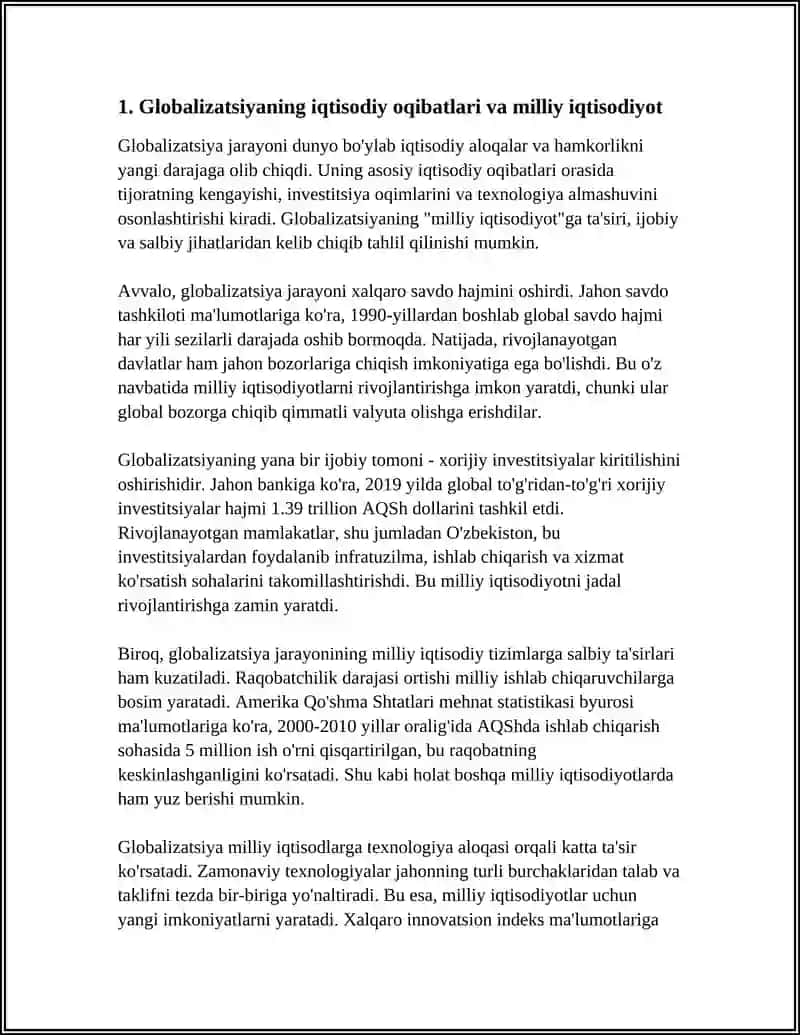 GLOBBALASHUV, GLOBASTIKA VA BARQAROR TARAQQIYOT 3