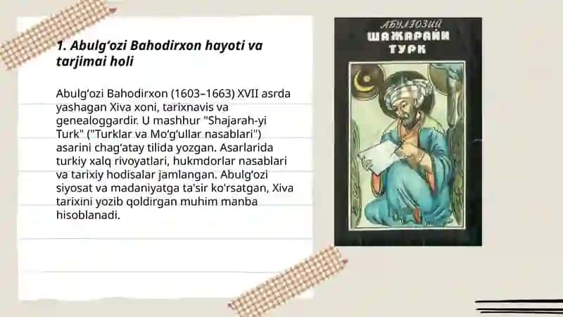 Abulgʻozi Bahodirxon - yetuk tarixnavis 3