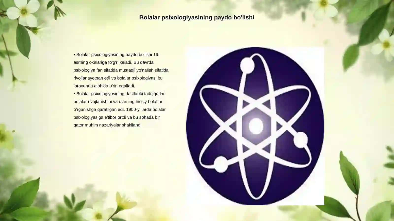 Bolalar Psixologiyasining Fan Sifatida Shakllanish Tarixi 3
