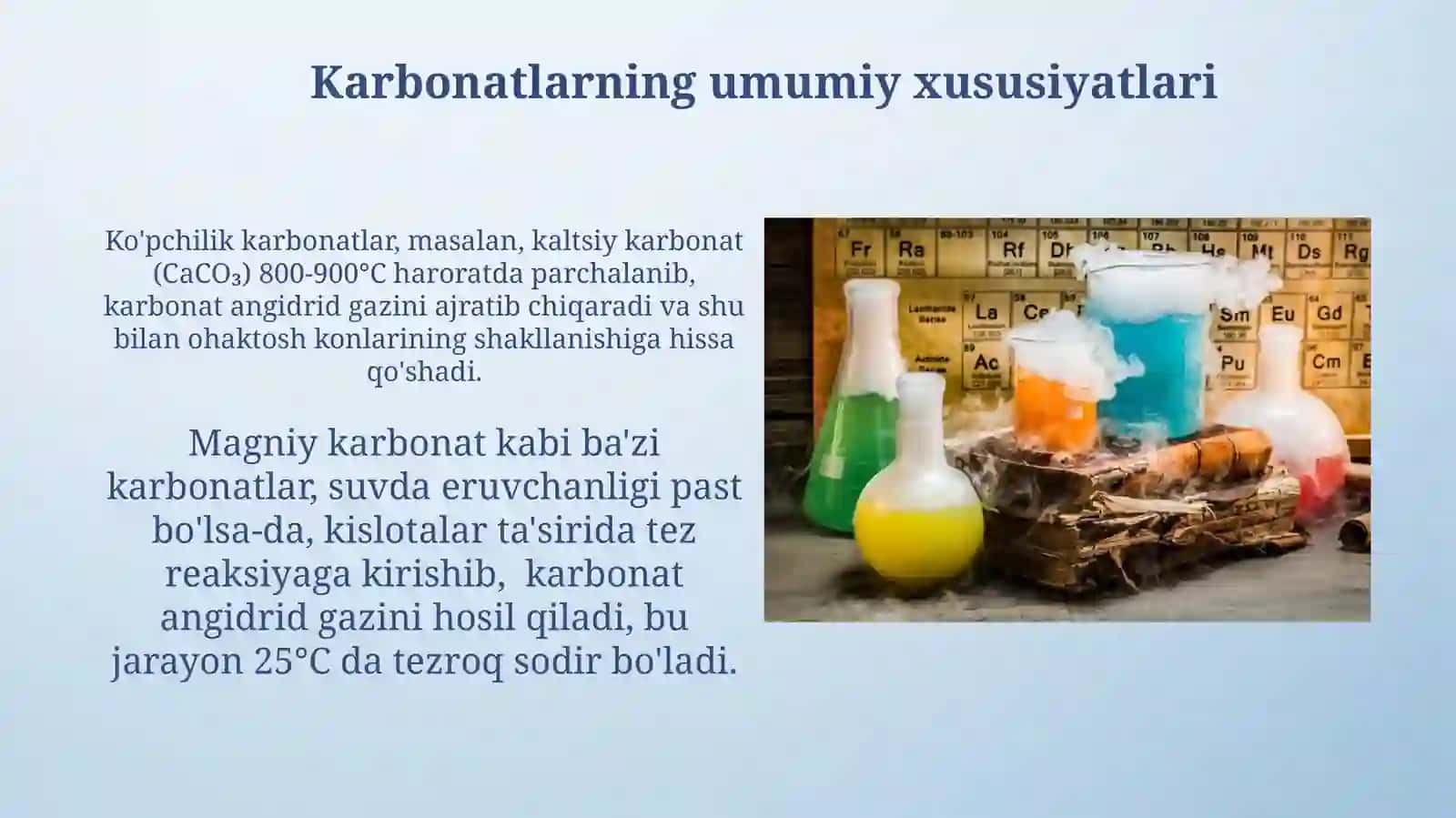Karbonatlar va ularning fizik-kimyoviy xossalari 3