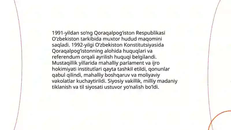 Mustaqillik yillarida Qoraqalpoĝiston Respuplikasi 3