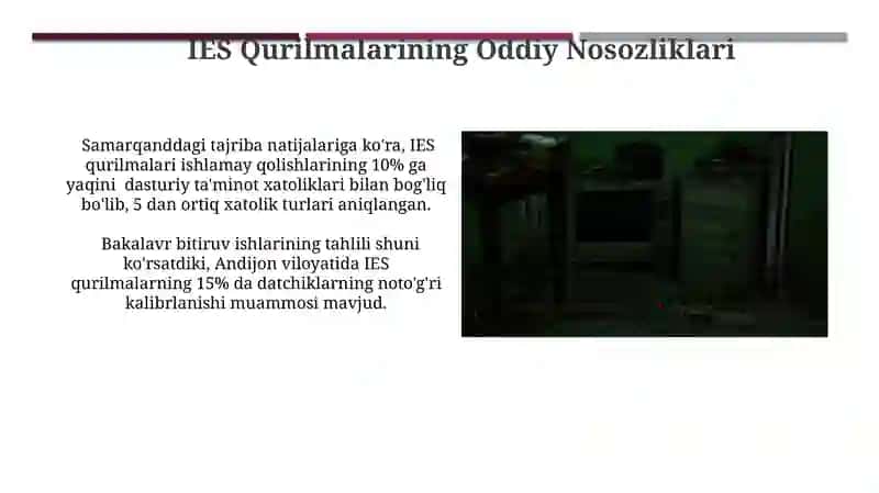 IES qurilmalari va ulardagi nosozliklar 3