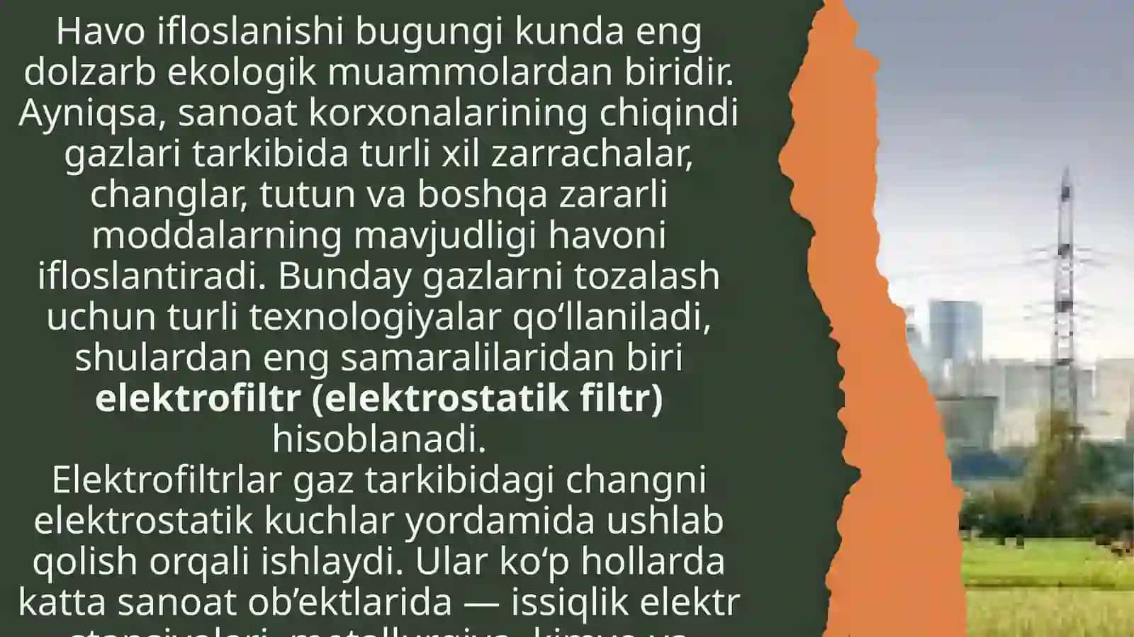 Elektrofiltrning afzalliklari 3