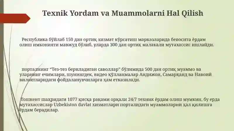 Texnik Yordam va Muammolarni Hal Qilish 3