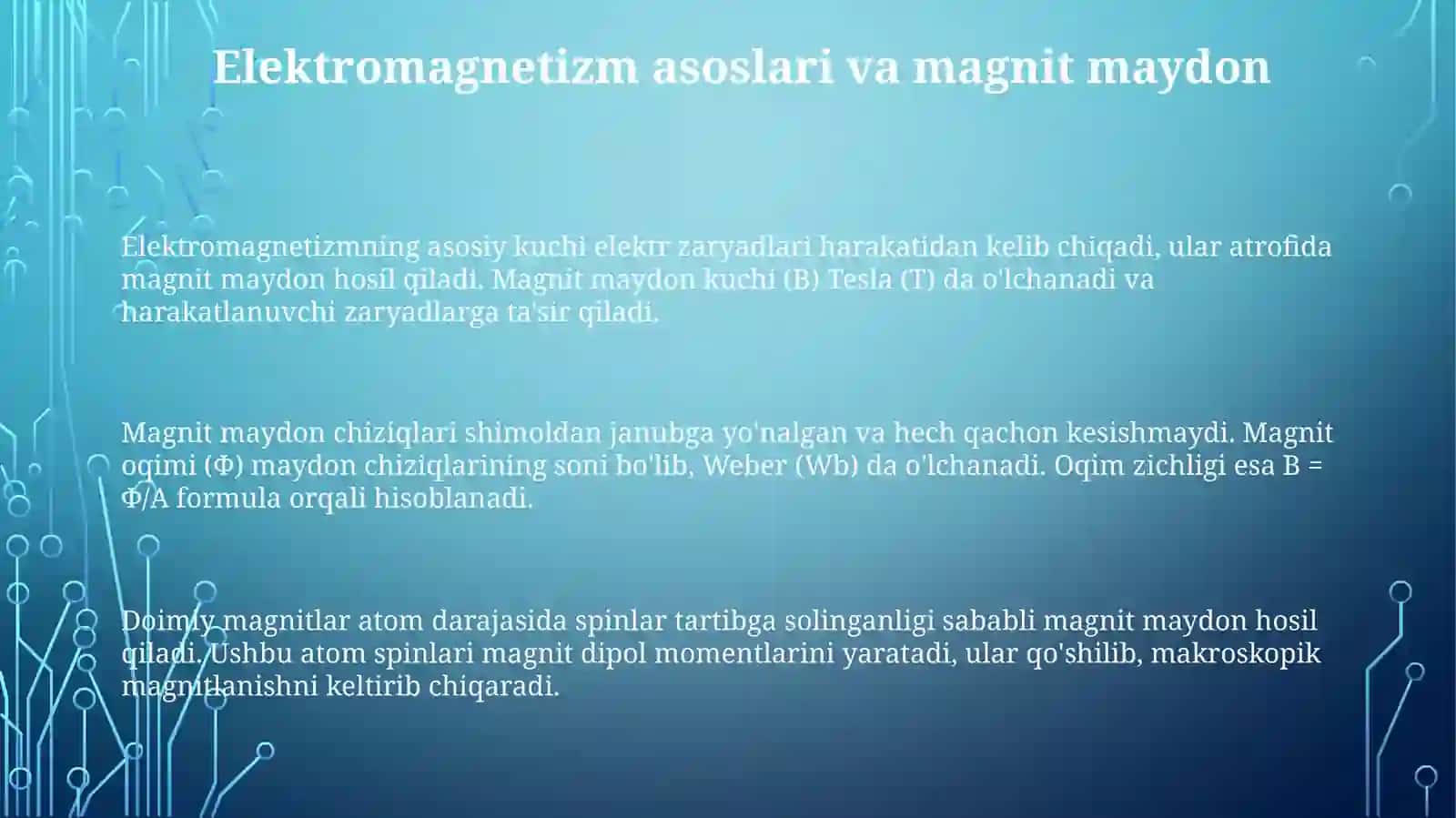 Elektromagnetizm,magnitzanjirlari 3