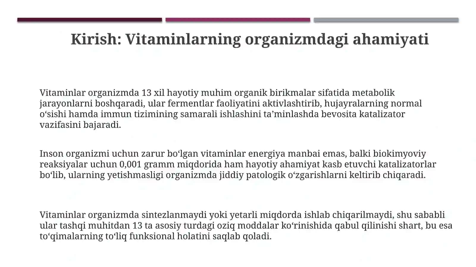 Avitaminoz va gipovitaminozlar haqida tushuncha 3