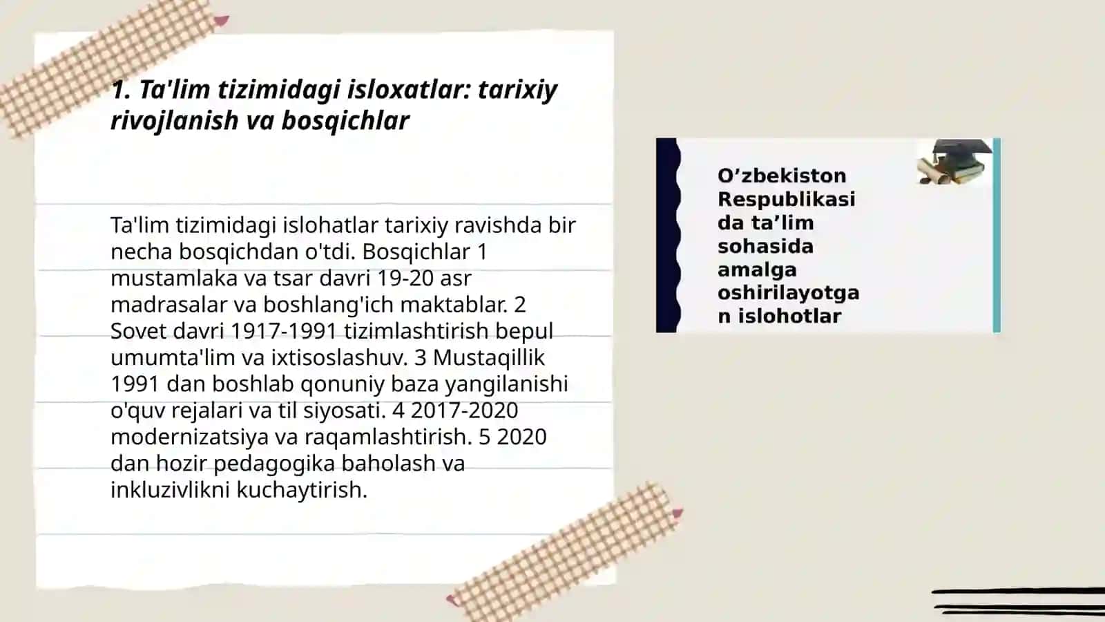 Ta'lim tizimidagi islohatlar 3