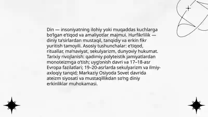 Din va hurfikrlilik 3