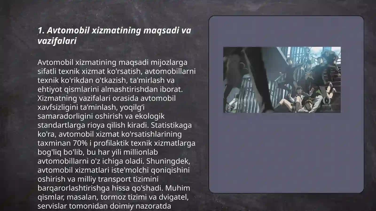Avtomobil xizmatini vazifalari va uni tashkillashtirish 3