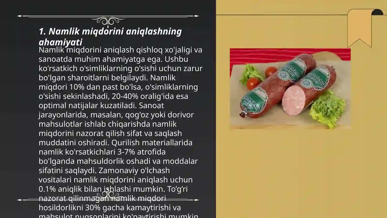 Kalbasa maxsulotlari tarkibidagi namlikni miqdorini aniqlash 3