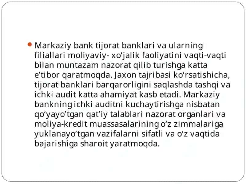 Tijorat banklari operatsiyalarini auditorlik tekshuruvidano‘tkazish tartibi 3