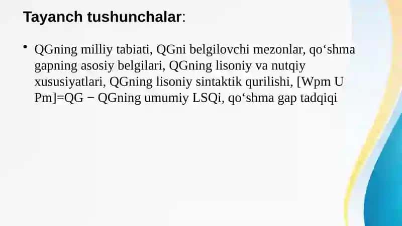 QO‘SHMA GAPVA UNING O‘ZBEK TILSHUNOSLIGIDAGI TADQIQI 3