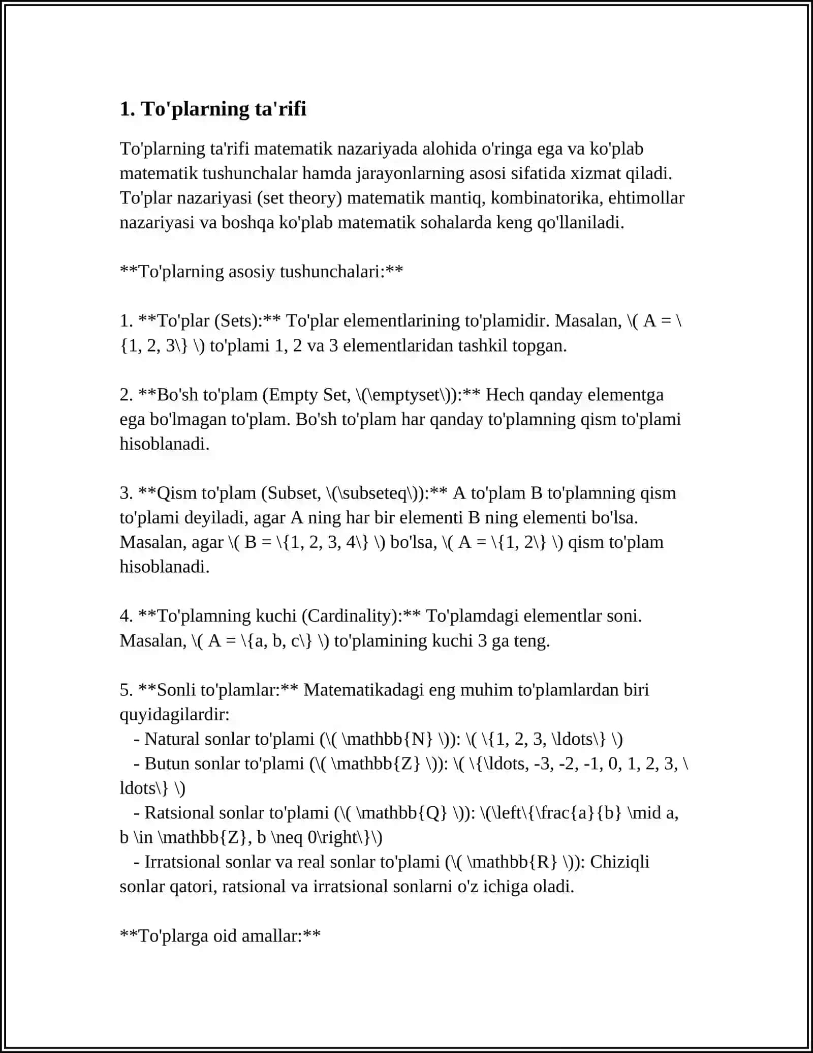 TOʻPLARNING SINFLANISHI XAQIDA 3
