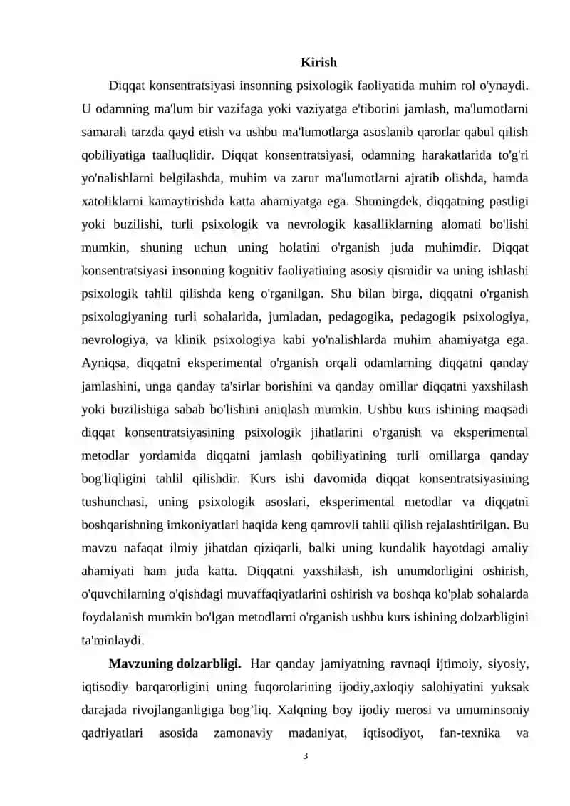 Diqqat konsentratsiyasini ekspremental o‘rganish 3