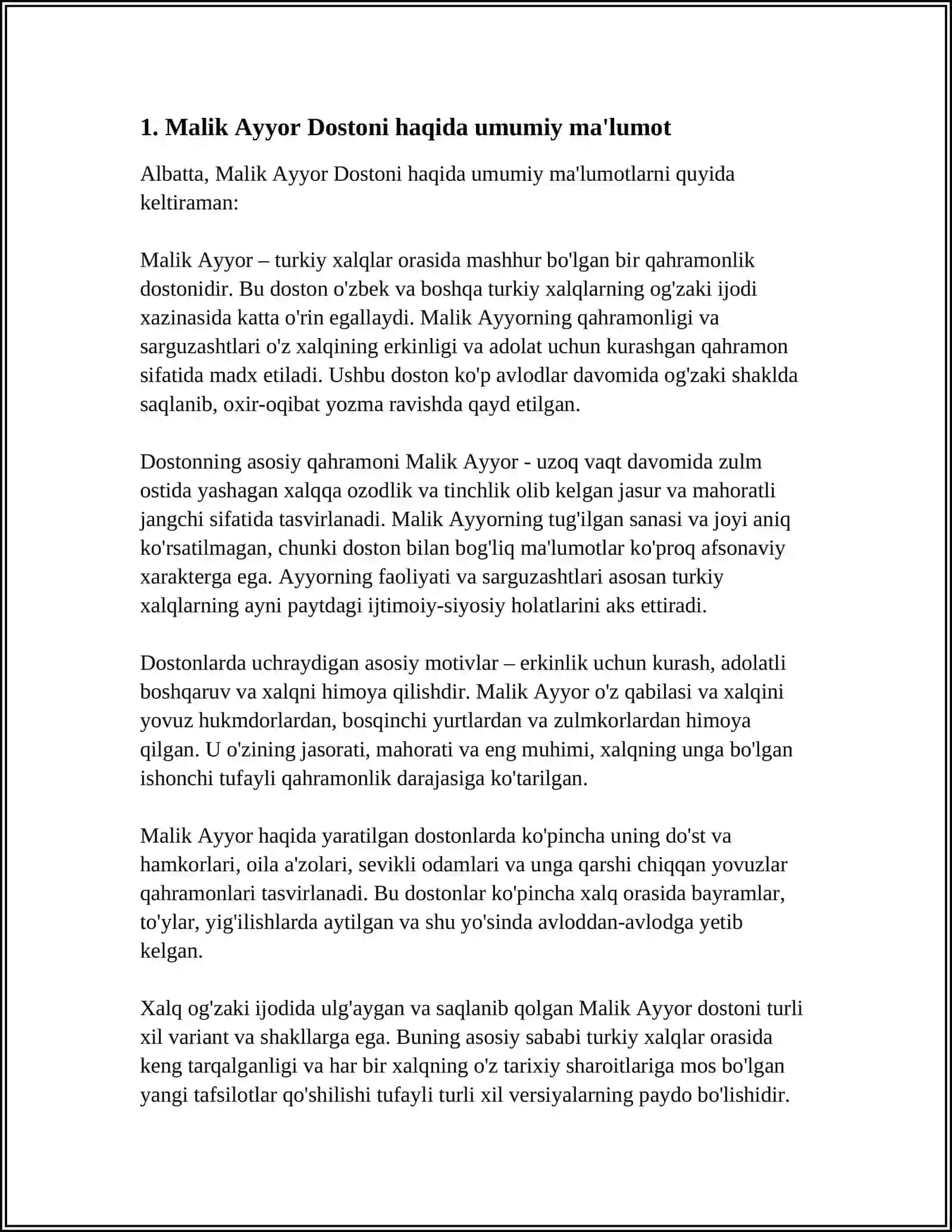 MALIKAI AYYOR DOSTONI 3
