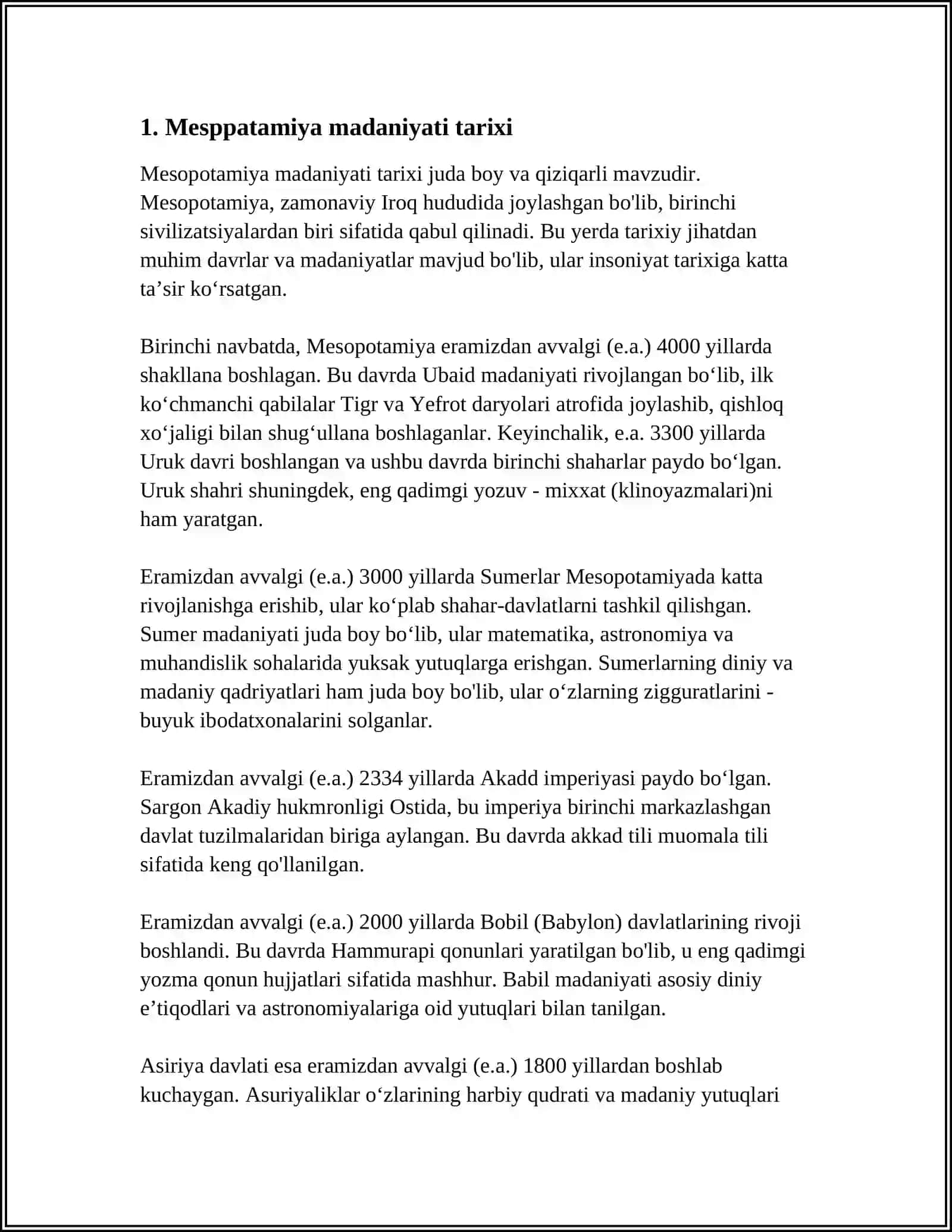 Mesppatamiya Madaniyat 3