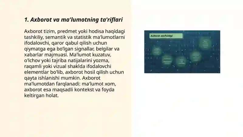 Axborot va ma'lumot tushunchasi 3